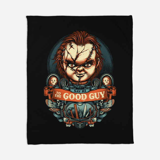 Say Hi To The Good Guy-none fleece blanket-glitchygorilla