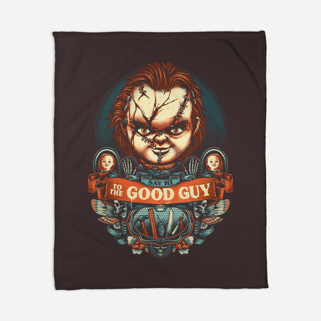 Say Hi To The Good Guy-none fleece blanket-glitchygorilla