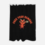 Face Your Demons-none polyester shower curtain-DinoMike