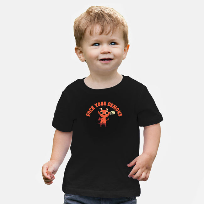 Face Your Demons-baby basic tee-DinoMike