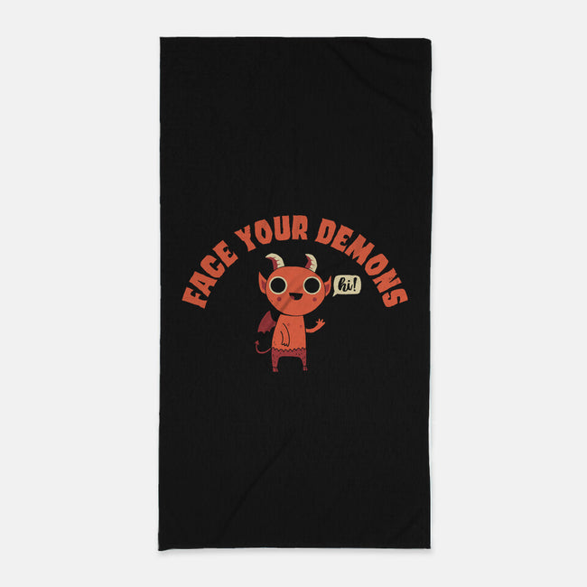 Face Your Demons-none beach towel-DinoMike