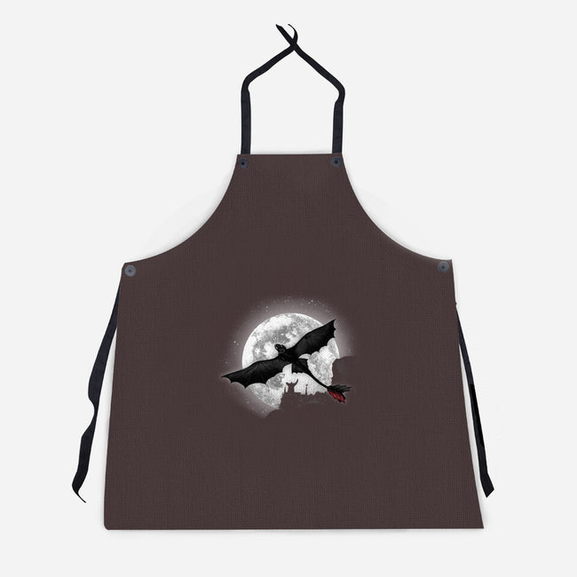 Moonlight Dragon Rider-unisex kitchen apron-fanfreak1