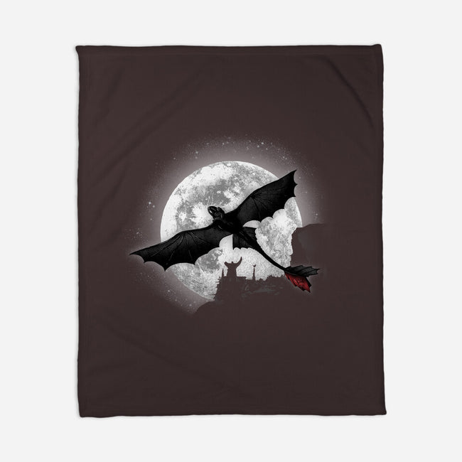 Moonlight Dragon Rider-none fleece blanket-fanfreak1