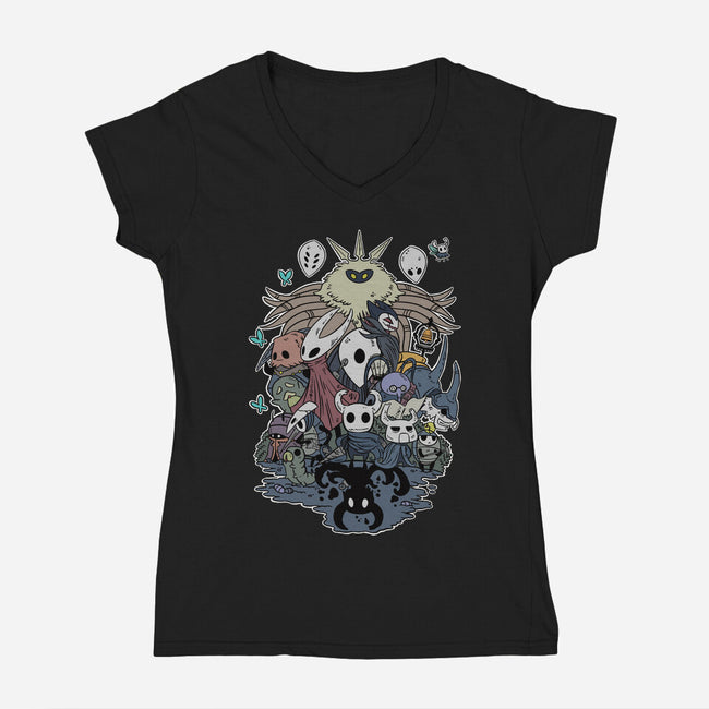 Hollow Party-womens v-neck tee-JailbreakArts
