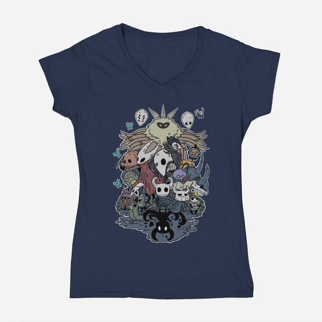 Hollow Party-womens v-neck tee-JailbreakArts
