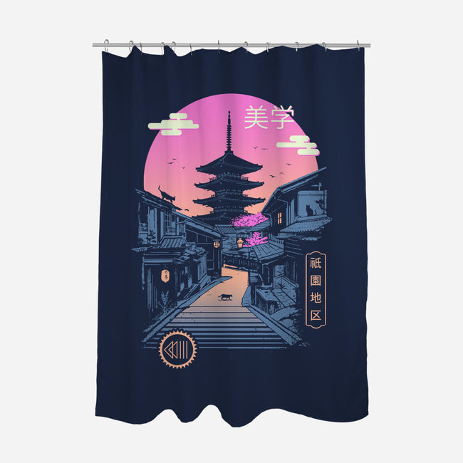 Pagoda Wave Aesthetics-none polyester shower curtain-vp021