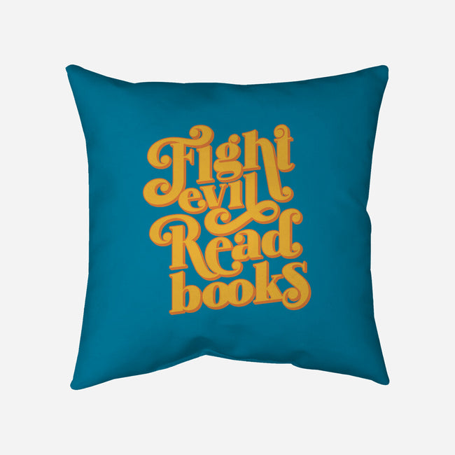 Fight Evil, Read Books-none removable cover w insert throw pillow-Agu Luque