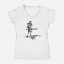Rolling a One-womens v-neck tee-kg07