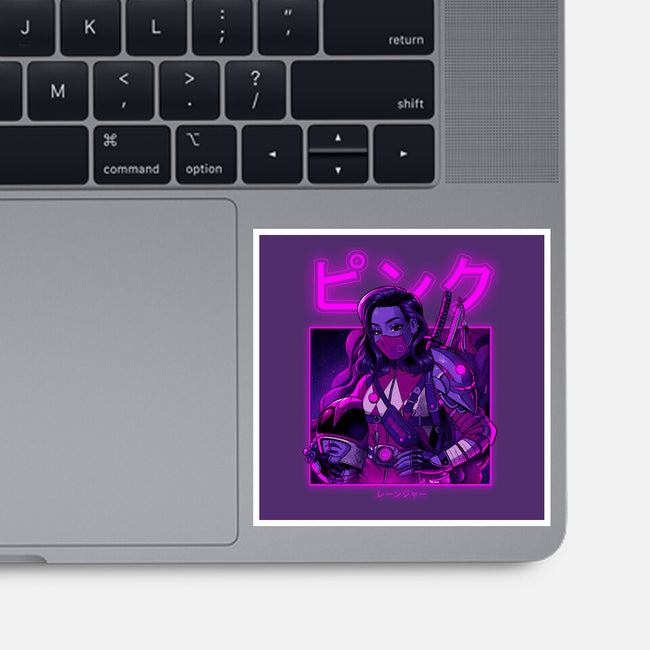 Pink Neon-none glossy sticker-Bruno Mota