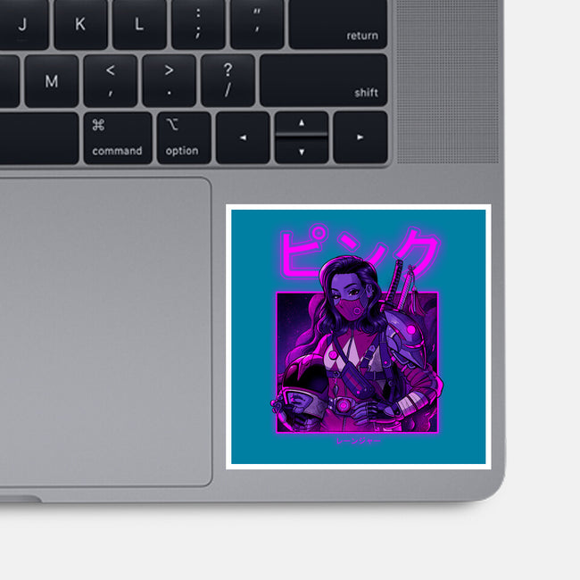 Pink Neon-none glossy sticker-Bruno Mota