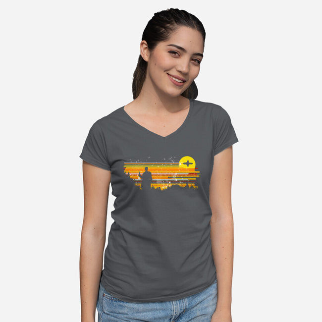 Can't Take the Sky From Me-womens v-neck tee-kharmazero