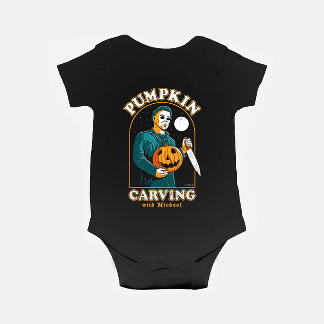 Carving With Michael-baby basic onesie-DinoMike