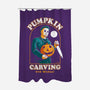 Carving With Michael-none polyester shower curtain-DinoMike