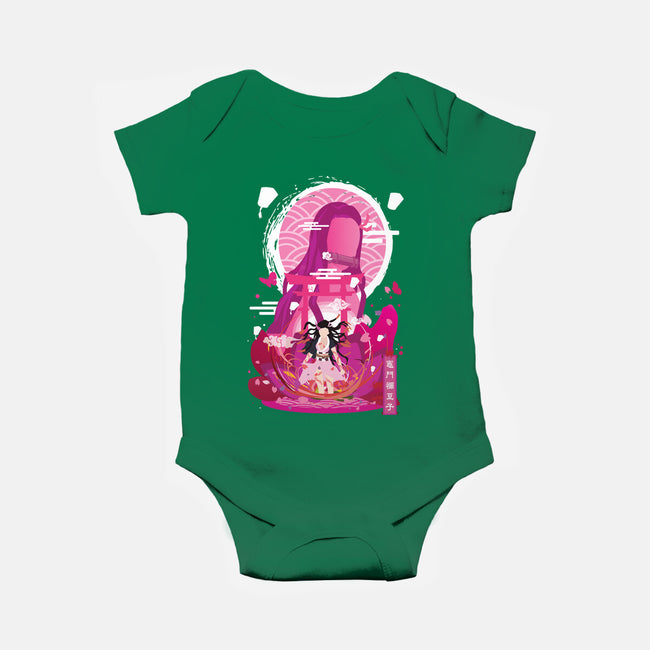 Nezuko Negative Space-baby basic onesie-SwensonaDesigns