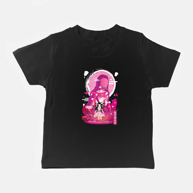 Nezuko Negative Space-baby basic tee-SwensonaDesigns