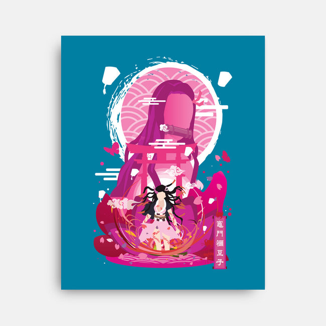 Nezuko Negative Space-none stretched canvas-SwensonaDesigns
