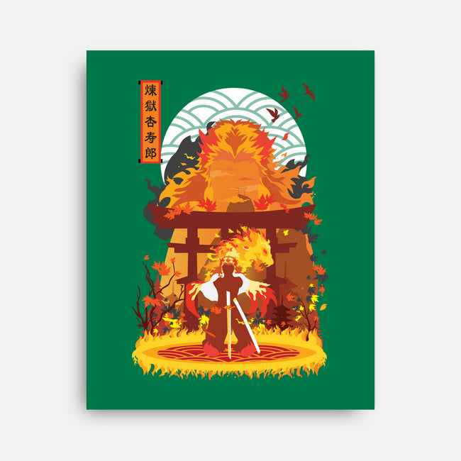 Kyojuro Rengoku-none stretched canvas-SwensonaDesigns