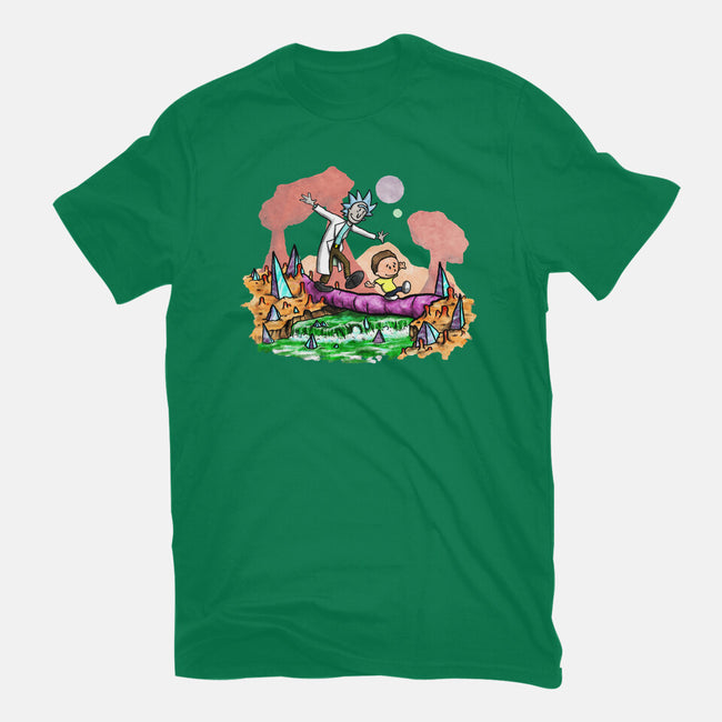 Look Morty!-womens fitted tee-NightWolf Studios