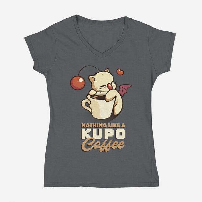Nothing Like A Kup-O-Coffee-womens v-neck tee-Sergester