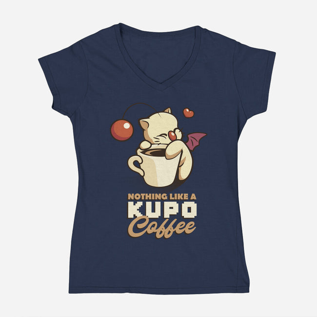 Nothing Like A Kup-O-Coffee-womens v-neck tee-Sergester