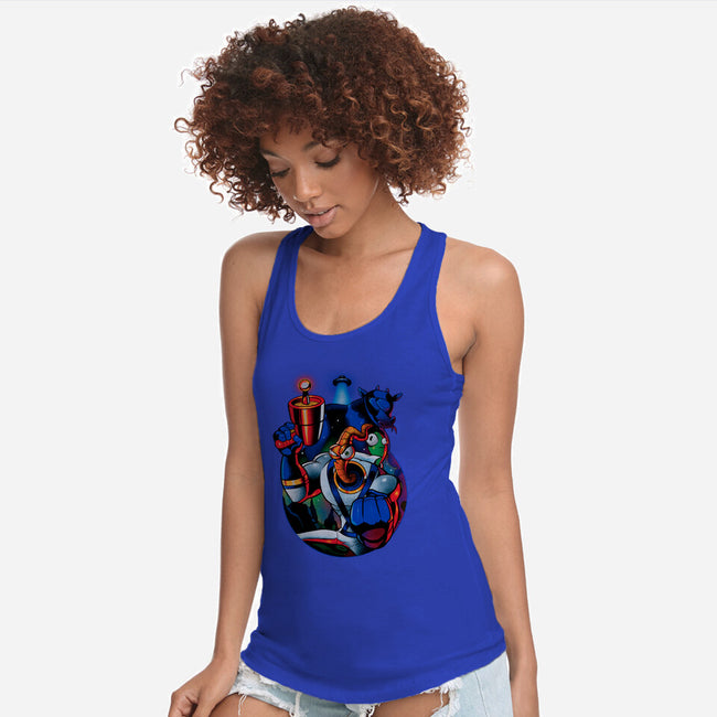 Earthworm Groovy!-womens racerback tank-Bruno Mota