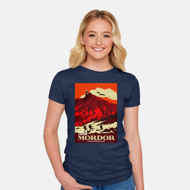Climb Mordor-womens fitted tee-heydale