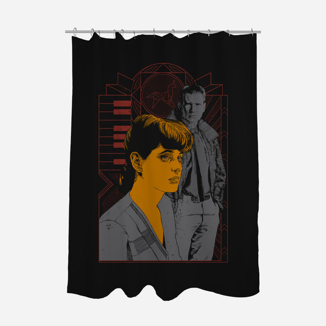 Noir Lovers-none polyester shower curtain-Hafaell