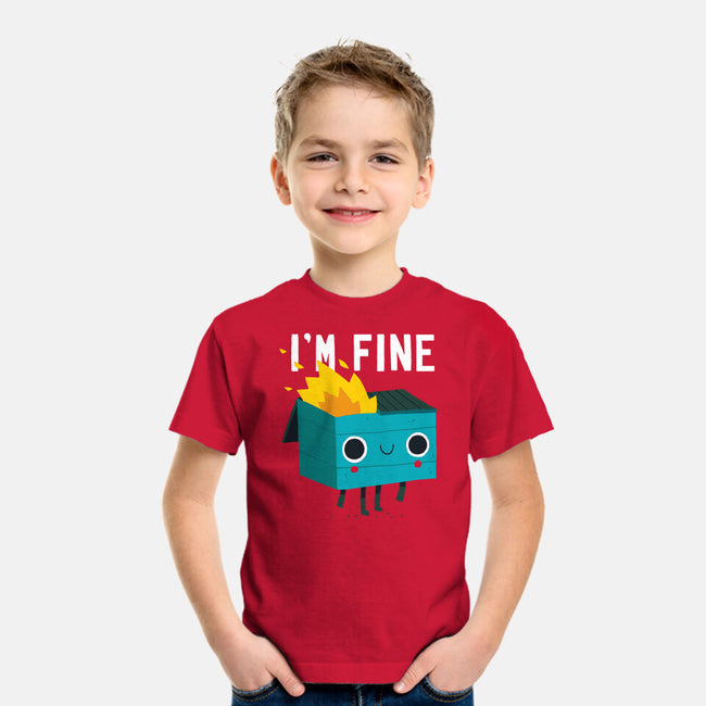 Dumpster Is Fine-youth basic tee-DinoMike