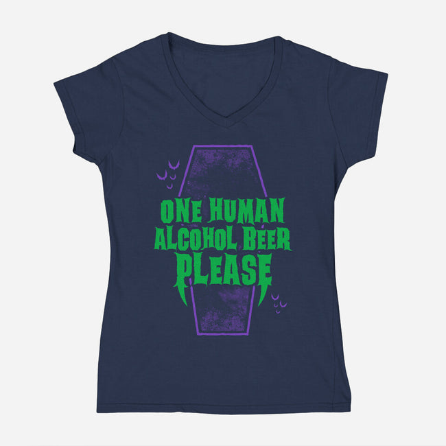 One Human Beer-womens v-neck tee-Nemons