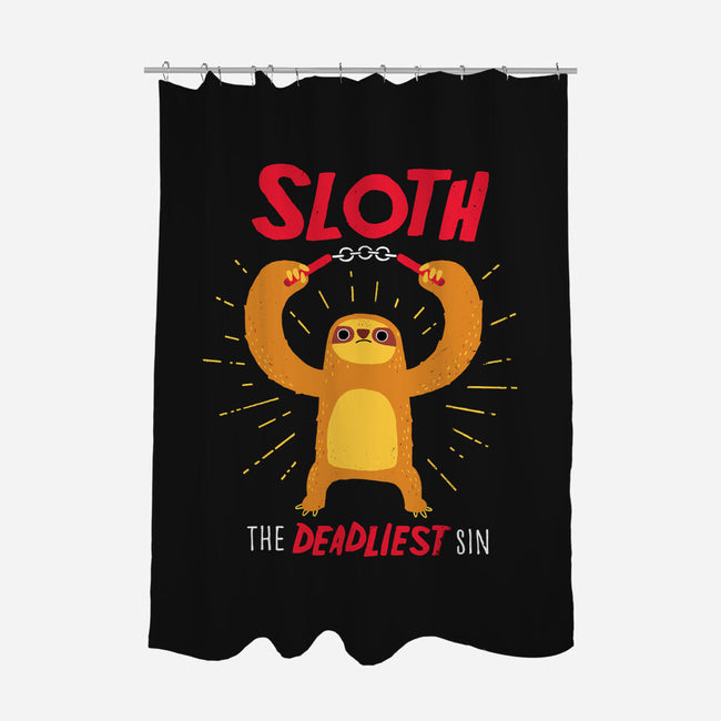 The Deadliest Sin-none polyester shower curtain-DinoMike