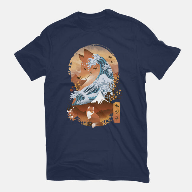 Kitsune Landscape-womens fitted tee-dandingeroz