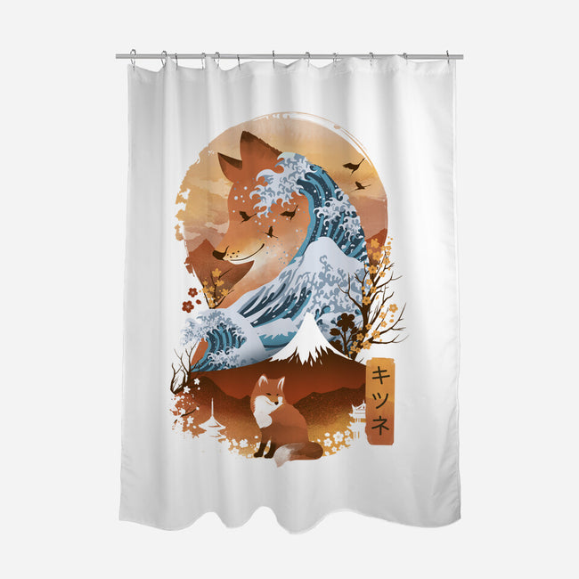 Kitsune Landscape-none polyester shower curtain-dandingeroz