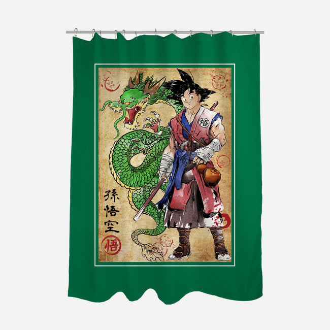 Ronin Saiyan-none polyester shower curtain-DrMonekers