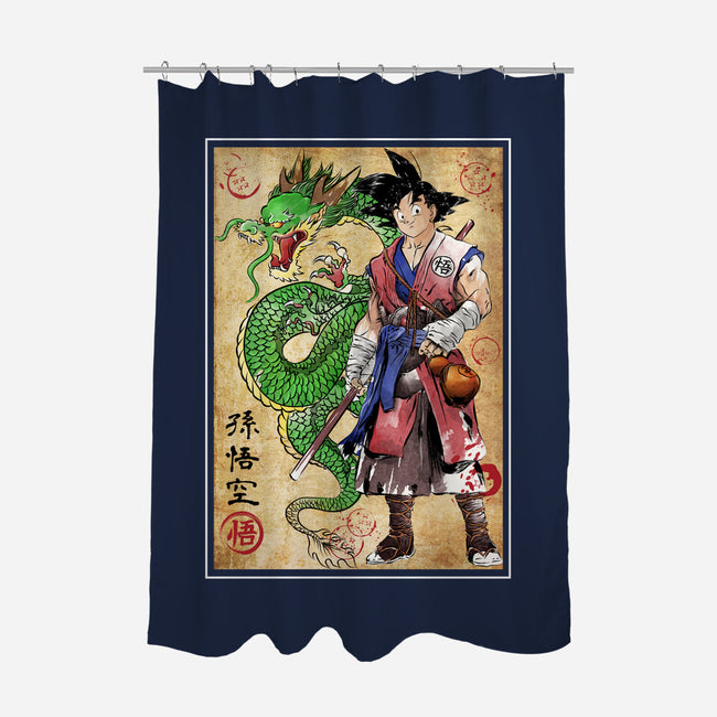 Ronin Saiyan-none polyester shower curtain-DrMonekers