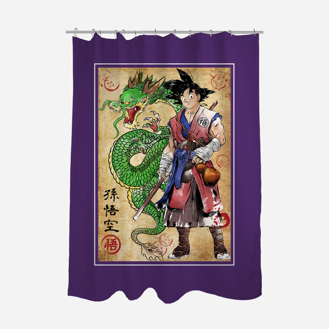 Ronin Saiyan-none polyester shower curtain-DrMonekers