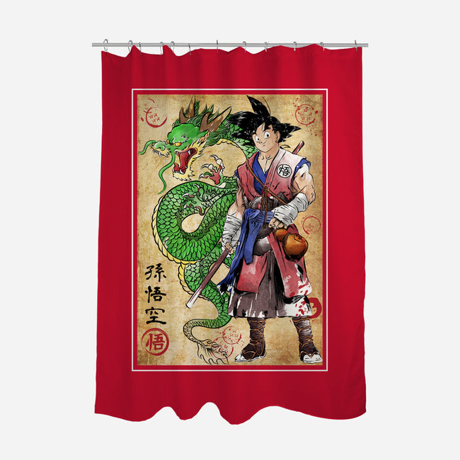 Ronin Saiyan-none polyester shower curtain-DrMonekers