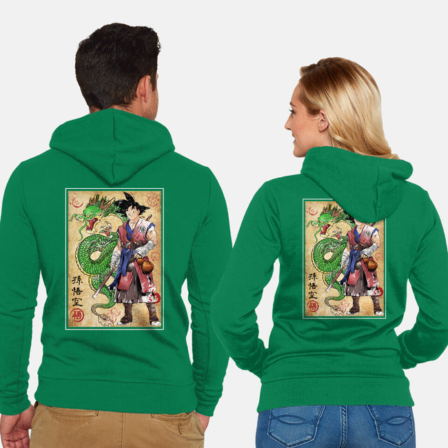 Ronin Saiyan-unisex zip-up sweatshirt-DrMonekers