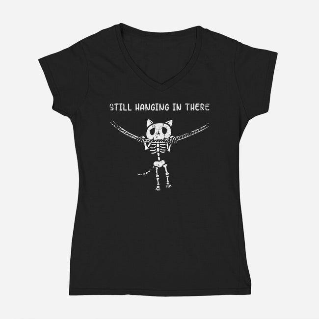 Still Hanging In There-womens v-neck tee-Paul Simic