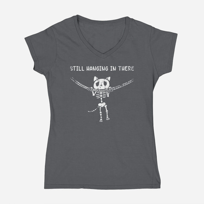 Still Hanging In There-womens v-neck tee-Paul Simic