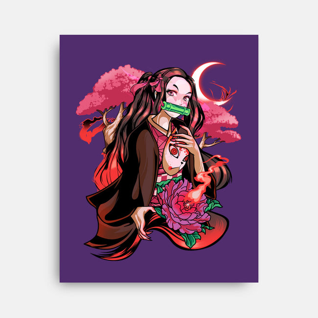 Cute Demon-none stretched canvas-heydale