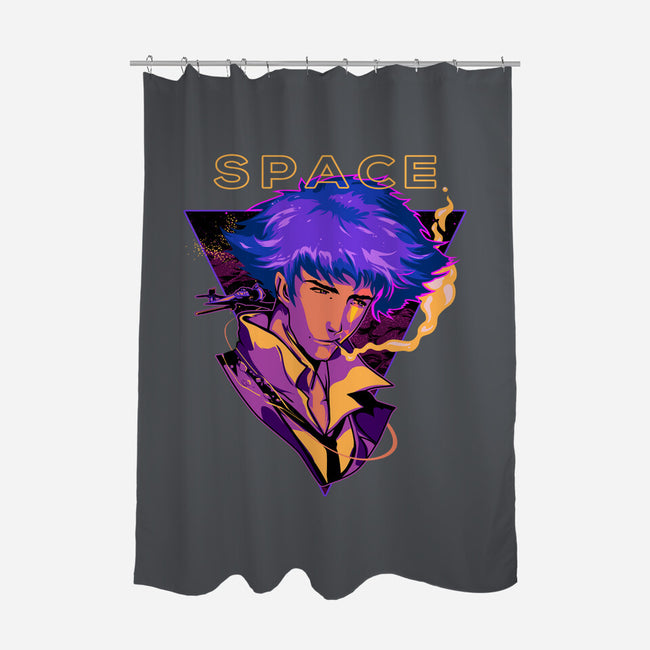 Space Bebop-none polyester shower curtain-heydale