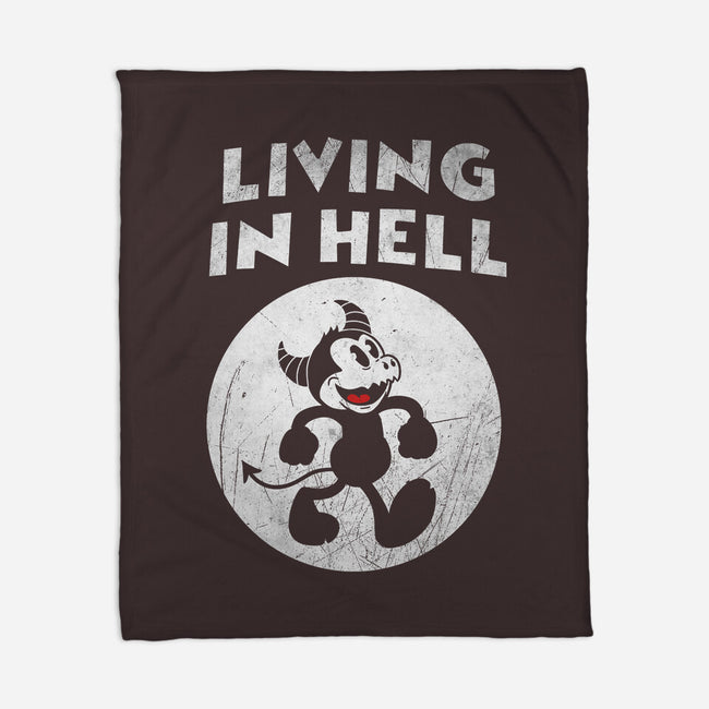 Living In Hell-none fleece blanket-Paul Simic