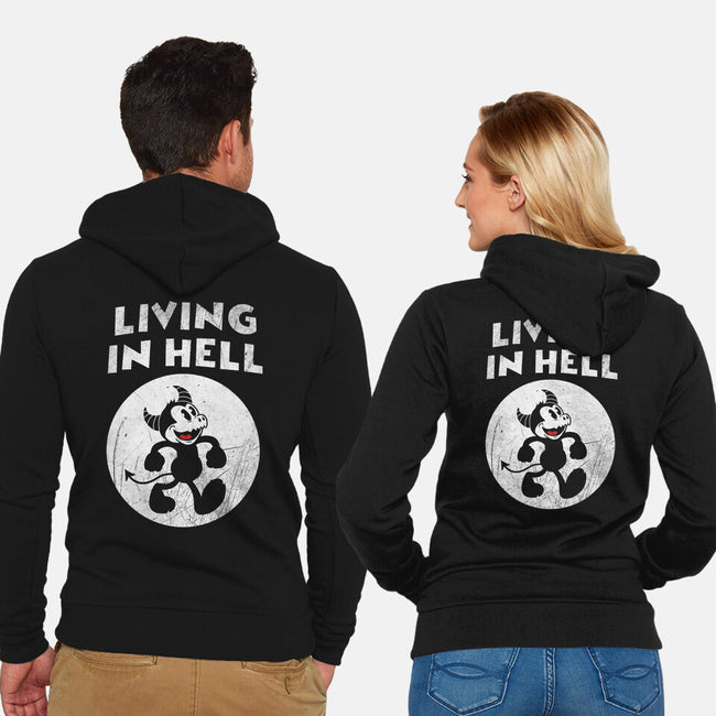 Living In Hell-unisex zip-up sweatshirt-Paul Simic