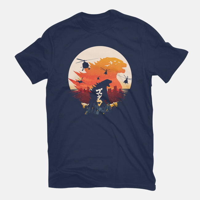King Kaiju Sunset-unisex basic tee-dandingeroz