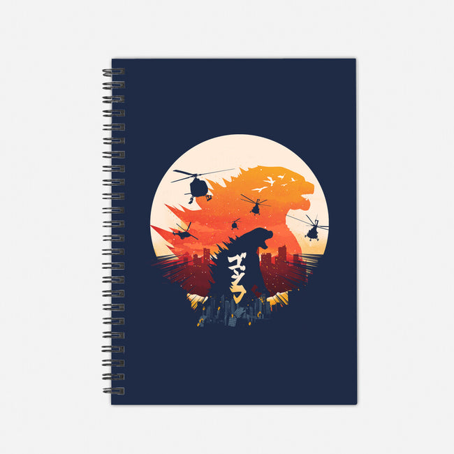 King Kaiju Sunset-none dot grid notebook-dandingeroz