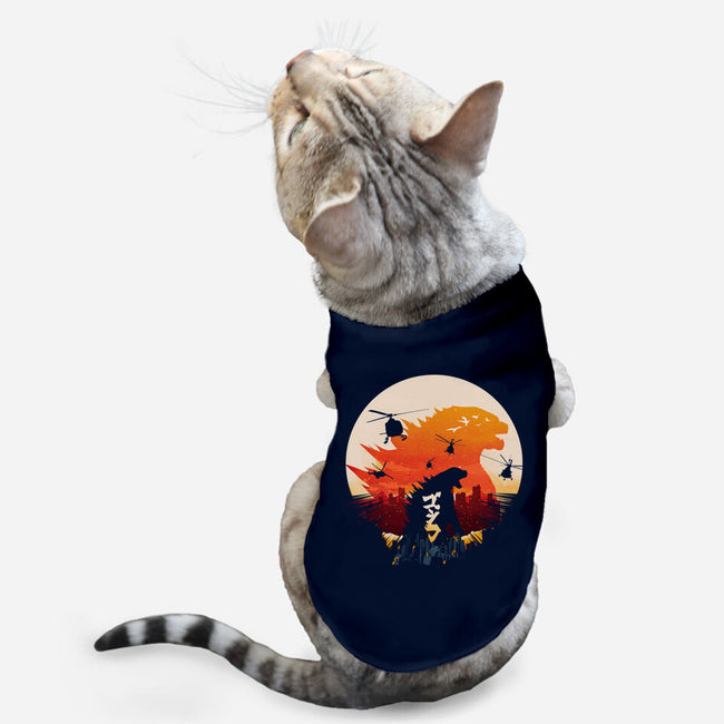 King Kaiju Sunset-cat basic pet tank-dandingeroz