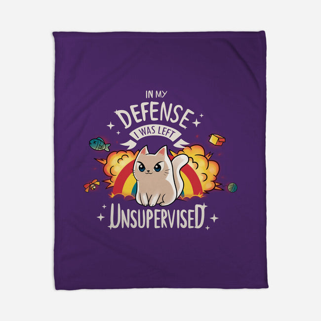 Unsupervised Cat-none fleece blanket-Typhoonic