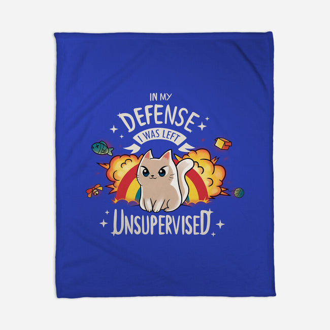 Unsupervised Cat-none fleece blanket-Typhoonic