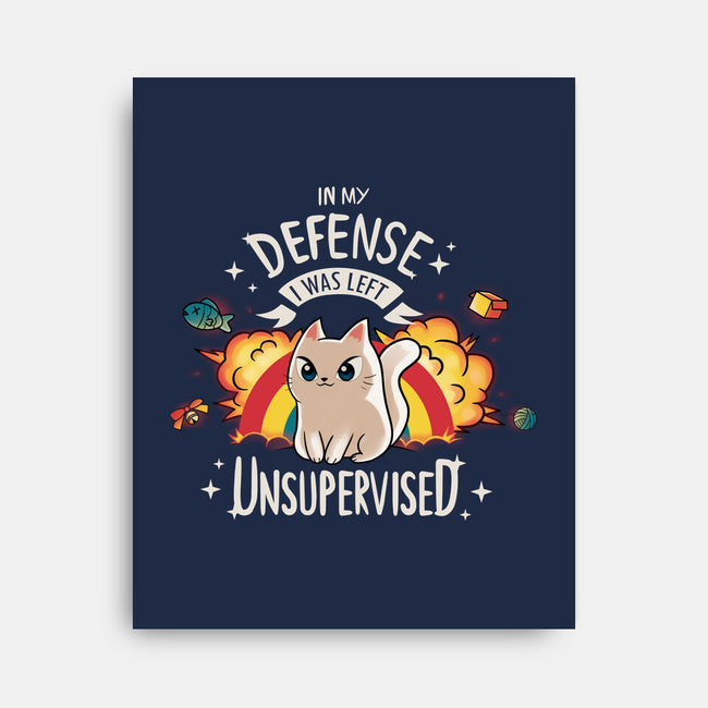 Unsupervised Cat-none stretched canvas-Typhoonic