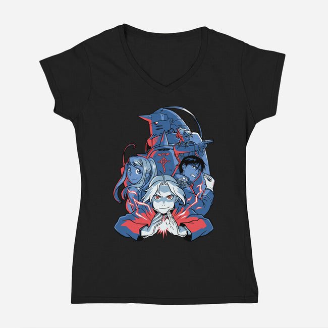 Team Fullmetal-womens v-neck tee-jmcg